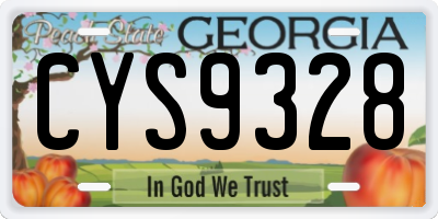 GA license plate CYS9328