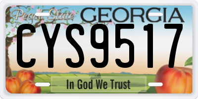 GA license plate CYS9517