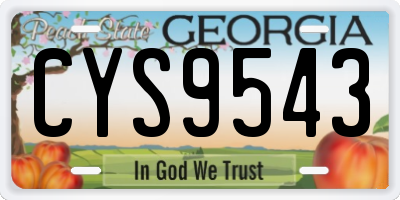GA license plate CYS9543