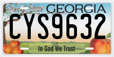GA license plate CYS9632