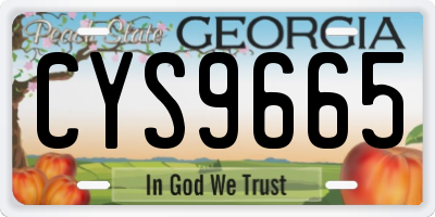 GA license plate CYS9665