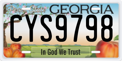 GA license plate CYS9798