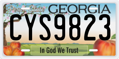 GA license plate CYS9823