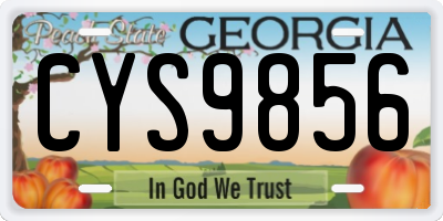 GA license plate CYS9856