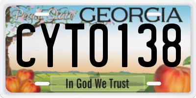 GA license plate CYT0138
