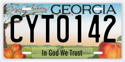 GA license plate CYT0142