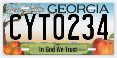 GA license plate CYT0234
