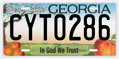 GA license plate CYT0286