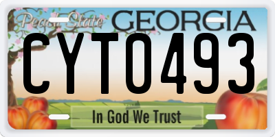 GA license plate CYT0493