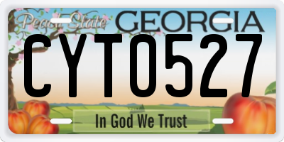 GA license plate CYT0527