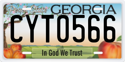 GA license plate CYT0566
