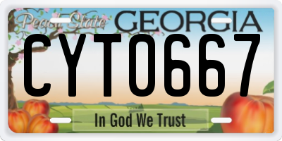 GA license plate CYT0667