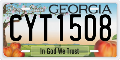 GA license plate CYT1508