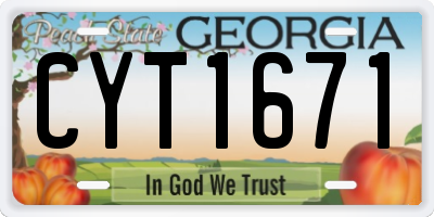 GA license plate CYT1671
