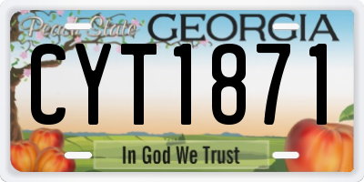 GA license plate CYT1871