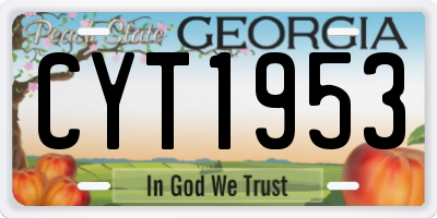 GA license plate CYT1953