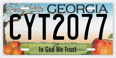 GA license plate CYT2077
