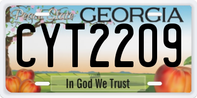 GA license plate CYT2209