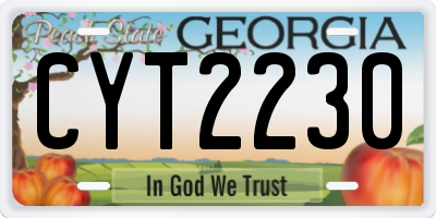 GA license plate CYT2230