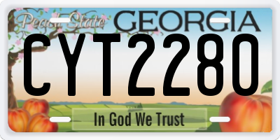 GA license plate CYT2280
