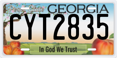 GA license plate CYT2835