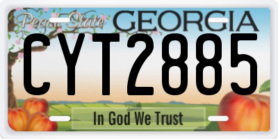 GA license plate CYT2885