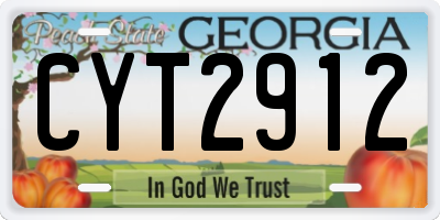 GA license plate CYT2912