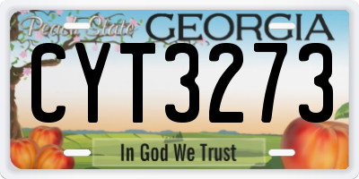 GA license plate CYT3273