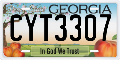 GA license plate CYT3307