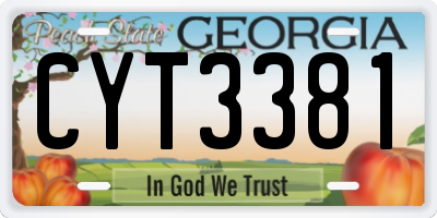 GA license plate CYT3381
