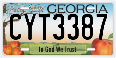 GA license plate CYT3387