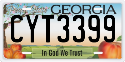 GA license plate CYT3399