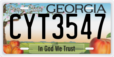 GA license plate CYT3547