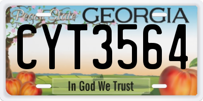 GA license plate CYT3564