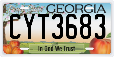 GA license plate CYT3683