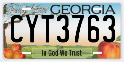 GA license plate CYT3763