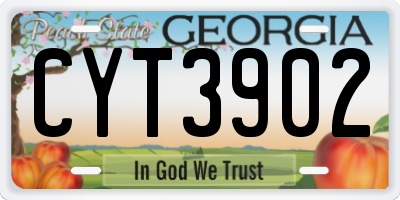 GA license plate CYT3902