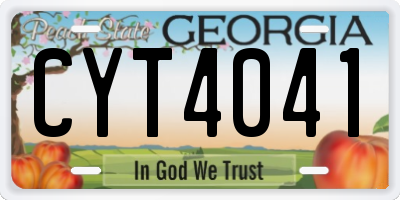 GA license plate CYT4041