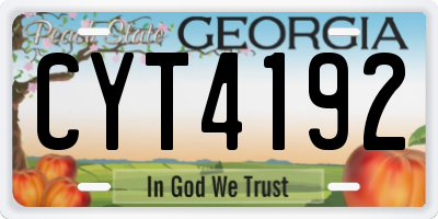GA license plate CYT4192