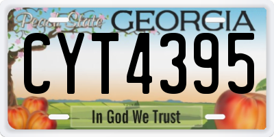 GA license plate CYT4395