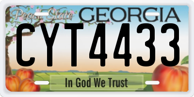 GA license plate CYT4433