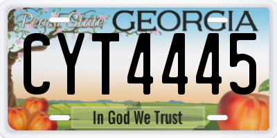 GA license plate CYT4445