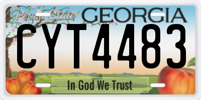 GA license plate CYT4483