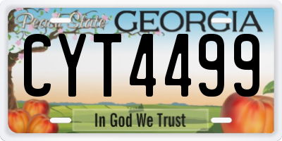 GA license plate CYT4499