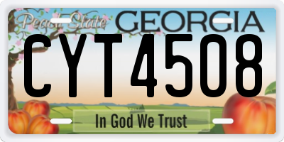 GA license plate CYT4508