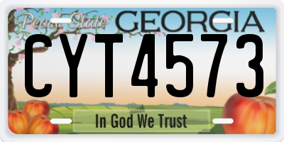 GA license plate CYT4573