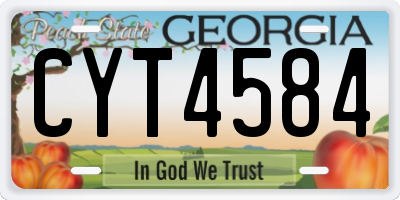 GA license plate CYT4584