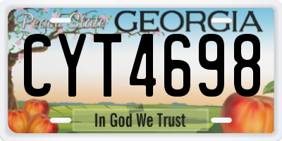 GA license plate CYT4698