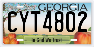 GA license plate CYT4802