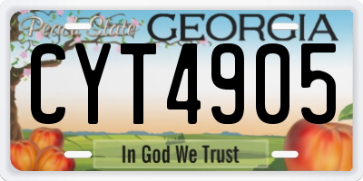 GA license plate CYT4905